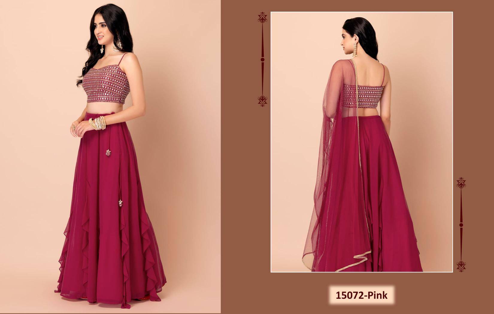 Zeel Clothing vol 26 georgette Pink Bulk lehenga choli market in Kolkata